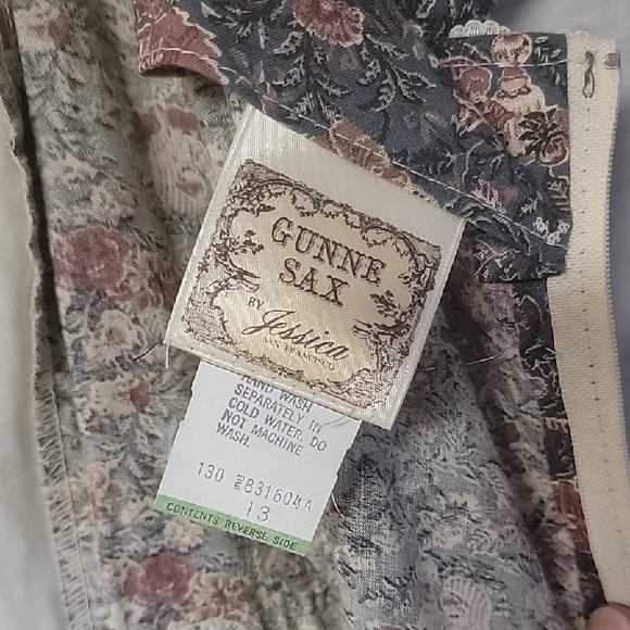 Vintage Gunne Sax Cream And Brown Maxi Sundress - Picture 5 of 7